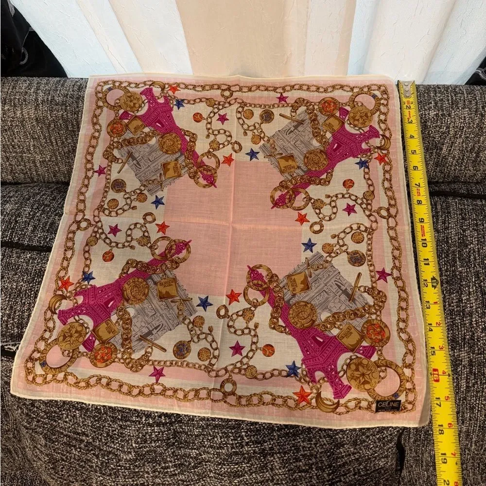 Celine Pink and Gold Scarf - Picture 4 of 4